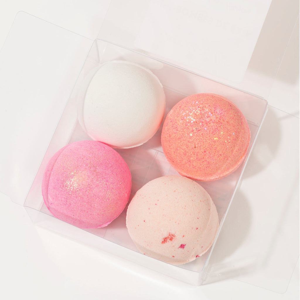 Rose - Bombes de bain - Lot de 4